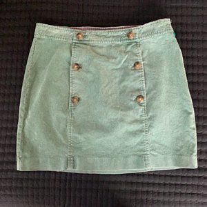 Vineyard Vines Sage Green Corduroy Skirt with Buttons Size 6